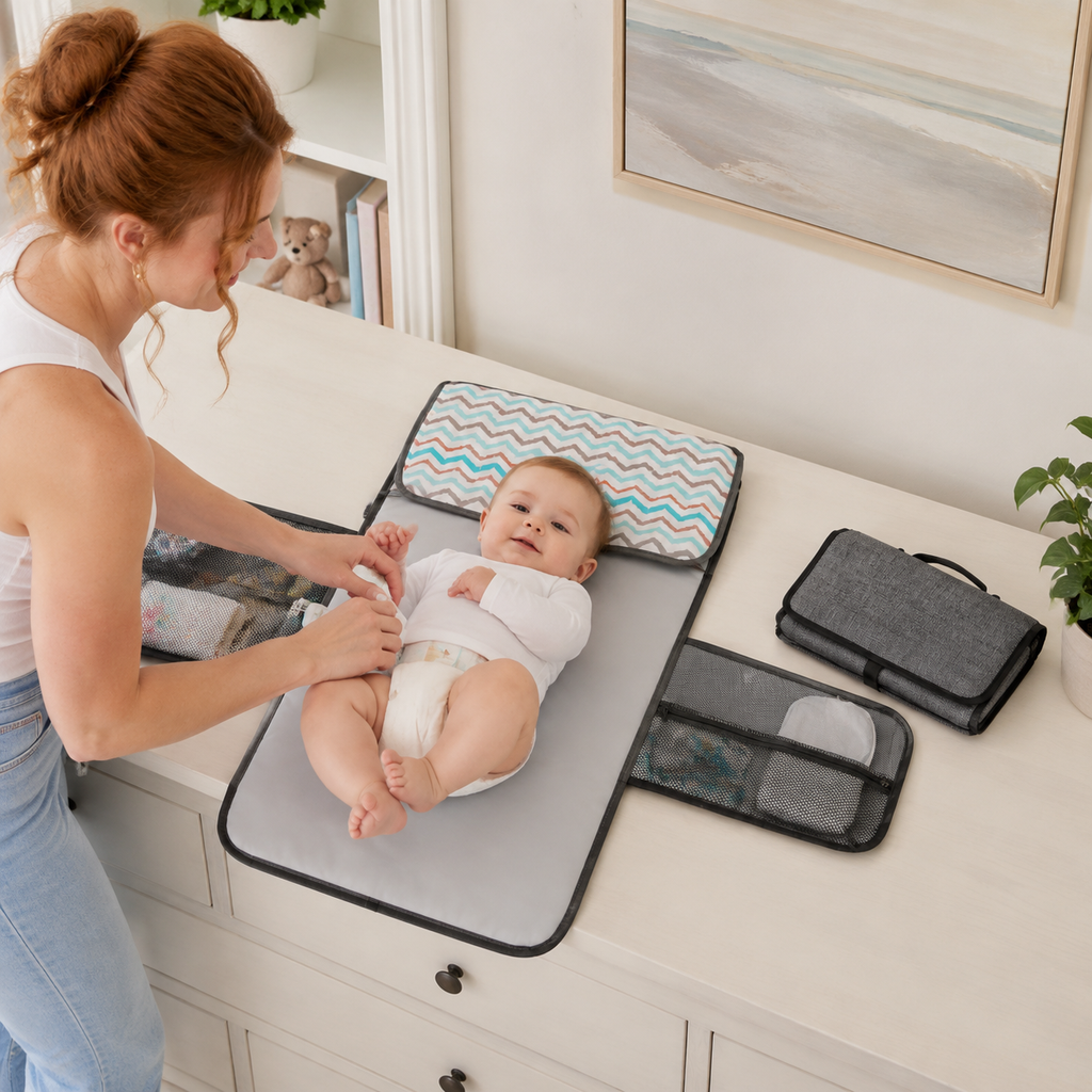 Portable Foldable Baby Changing Mat – Waterproof Travel Changing Pad