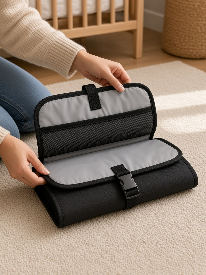 Unfold flat on any clean surface