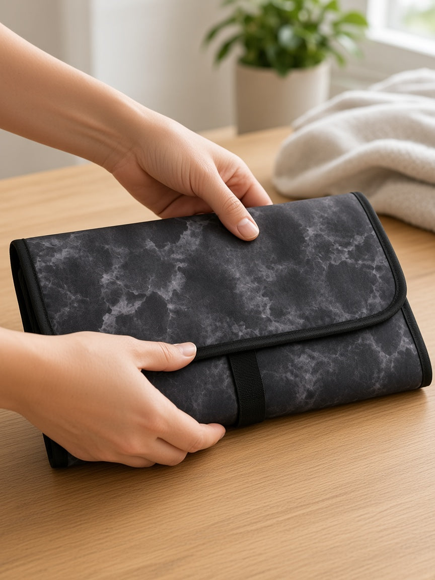 Fold into a travel clutch
