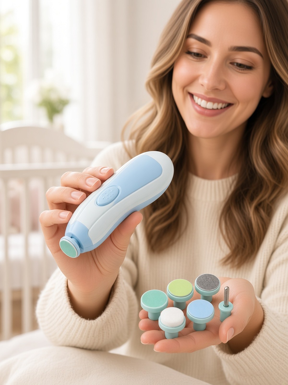 Electric Baby Nail Trimmer Set – Gentle & Safe Nail Care — Blue lifestyle