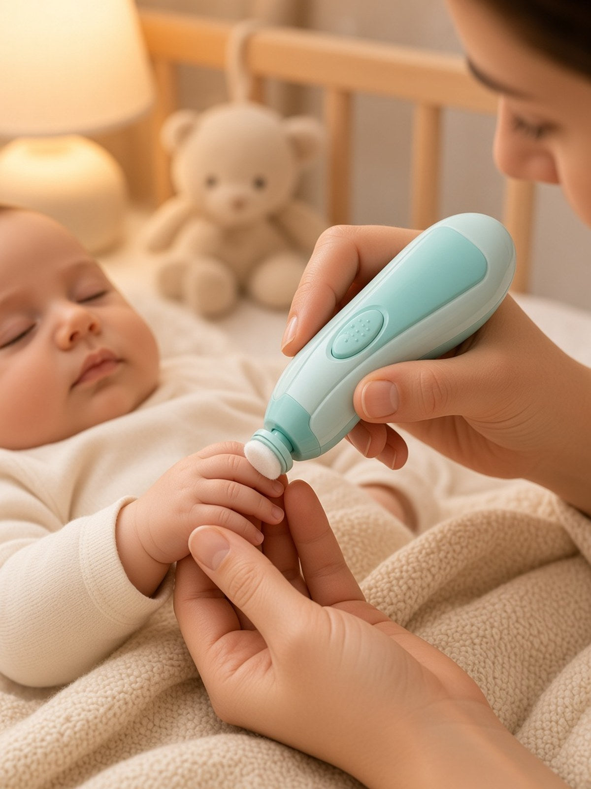 Electric Baby Nail Trimmer Set – Gentle & Safe Nail Care — Blue lifestyle