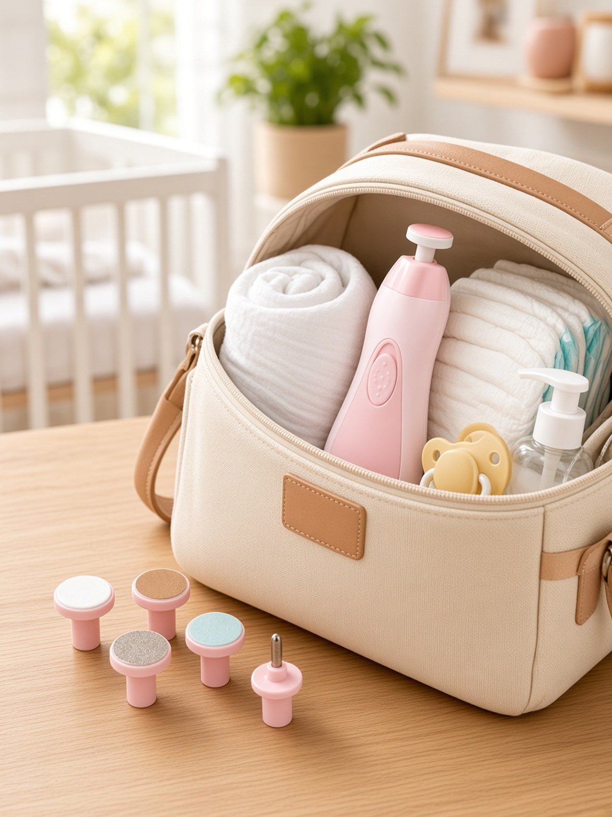 Electric Baby Nail Trimmer Set – Gentle & Safe Nail Care — Pink lifestyle