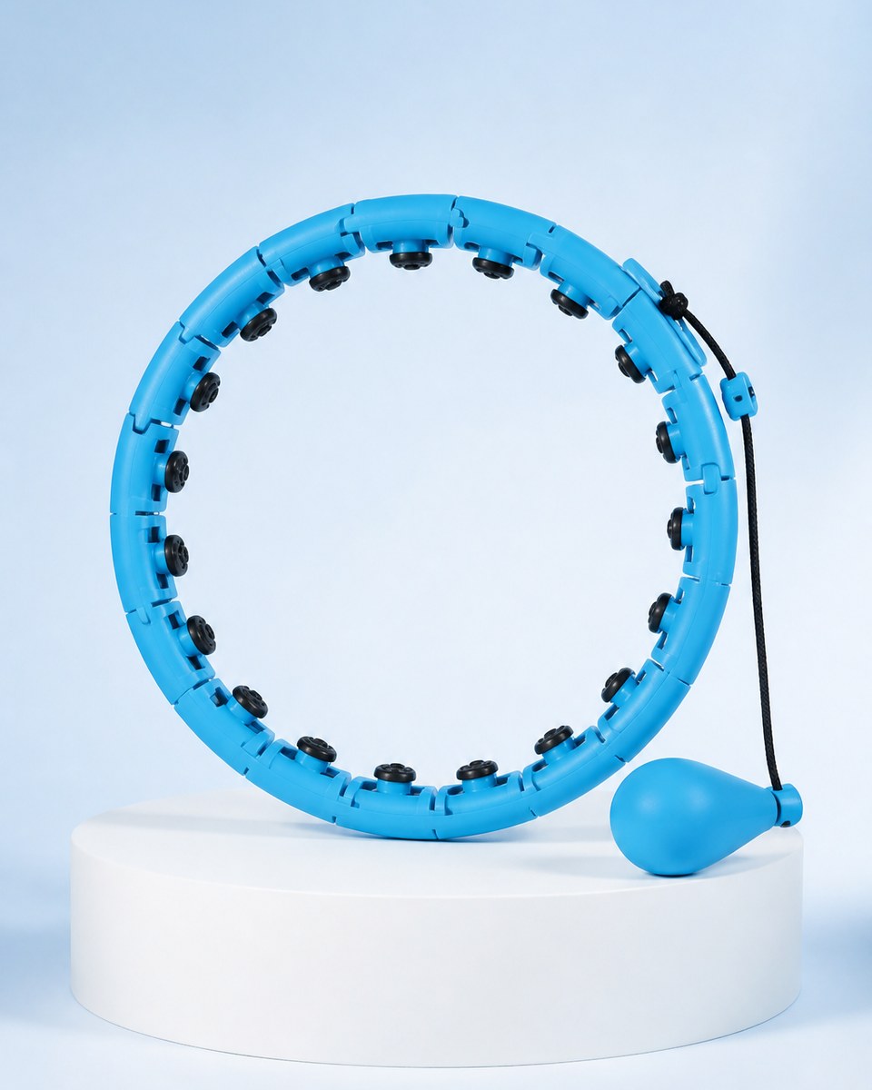 Smart Weighted Hula Hoop – Adjustable 24-Section Fitness Hoop – Blue