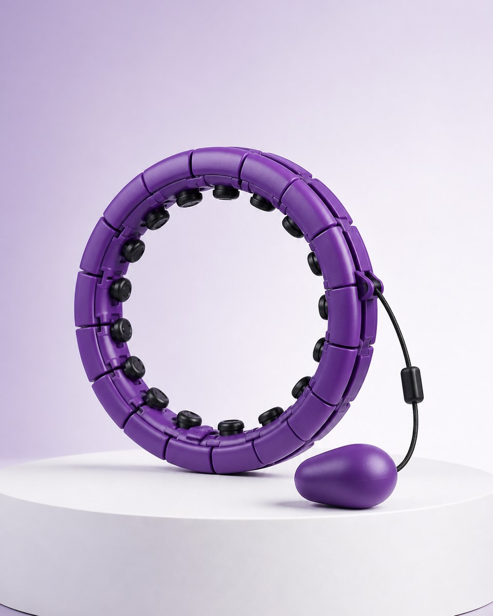 Smart Weighted Hula Hoop – Adjustable 24-Section Fitness Hoop – Purple