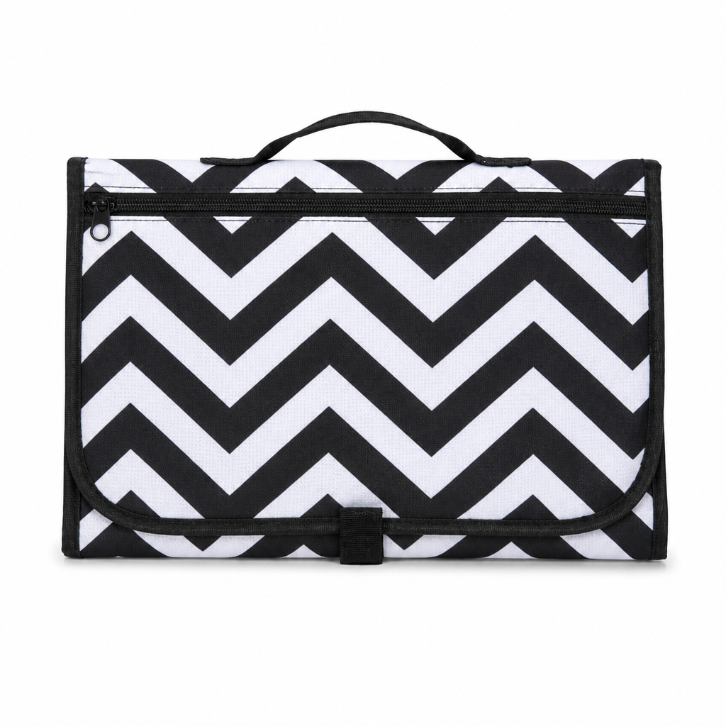 Portable Foldable Baby Changing Mat – Waterproof Travel Changing Pad – White Black