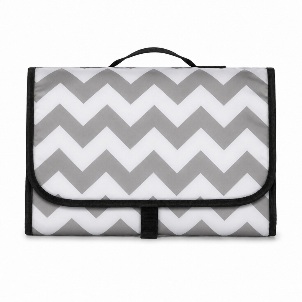 Portable Foldable Baby Changing Mat – Waterproof Travel Changing Pad – White Grey