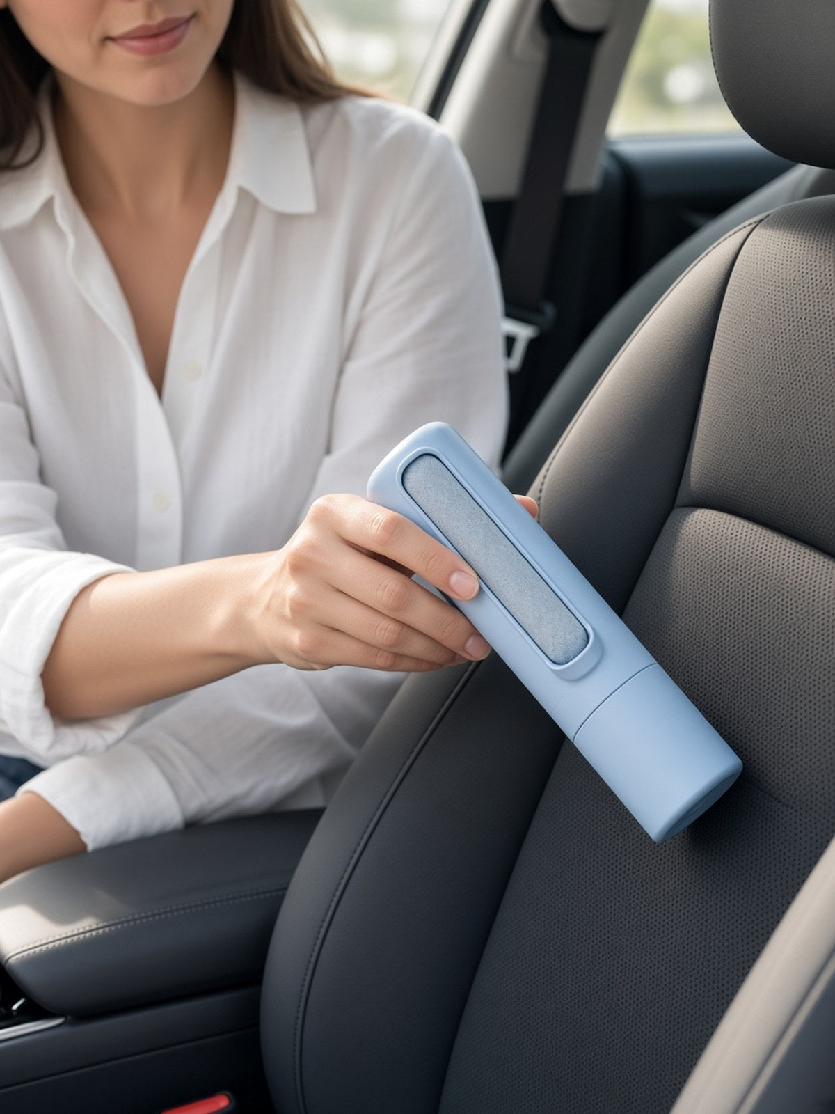 2-in-1 Reusable Pet Hair Remover Green — Blue lifestyle